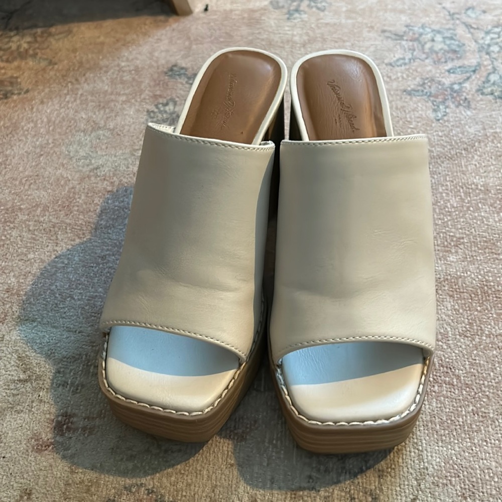 White Heeled Mules